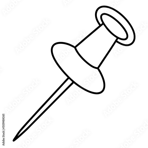 Simple line drawing of a push pin office supply