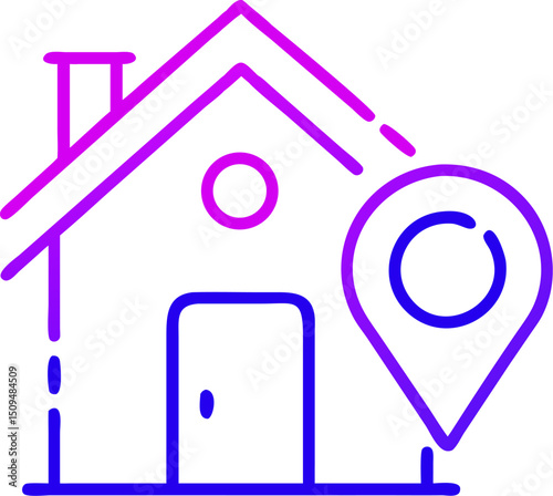 Modern house icon location pin gradient design home sweet home