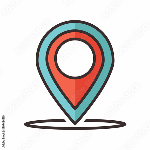 Modern location pin icon design element