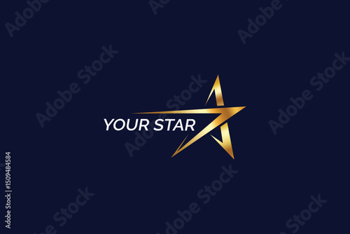 Abstract Star Gold Logo Concept for Celebrities, Award, Education, Achievement Luxury Brand Identity