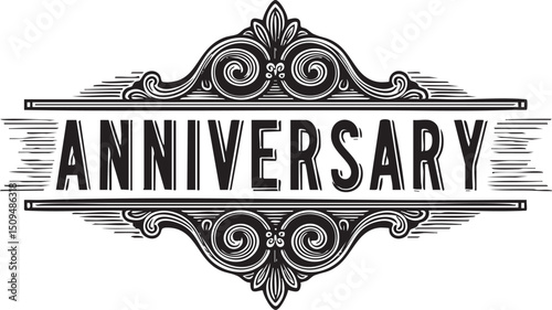 Elegant black and white anniversary banner .