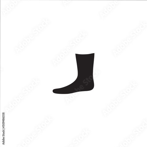 single black sock rests on a white surface.