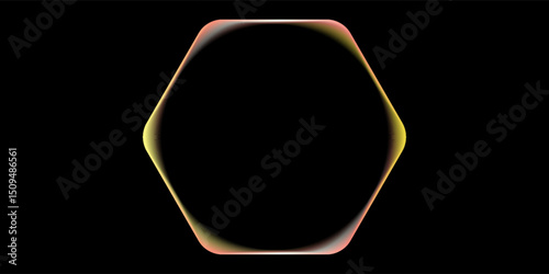 Geometric hexagon shape neon frames luxury line vector illustration