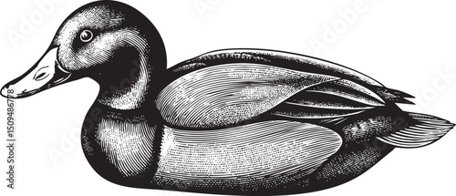 serene duck floats calmly on a reflective surface.
