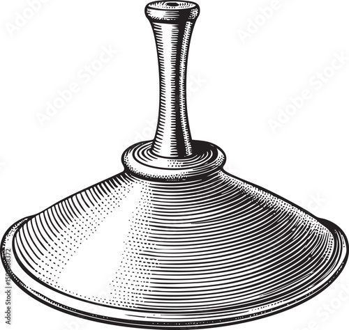 stylized black and white of a conical vase.