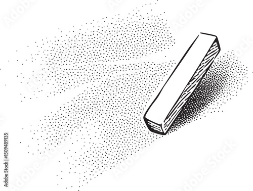 solitary wooden block rests on a textured surface.