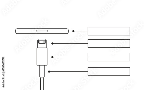 Illustration cable usb infographic element explanation