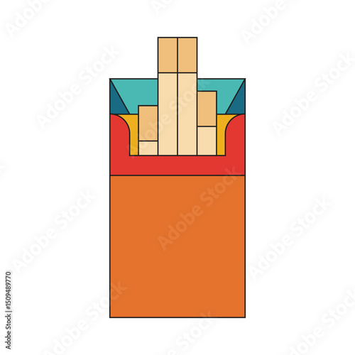 Illustration cigarette packaging retro isolated