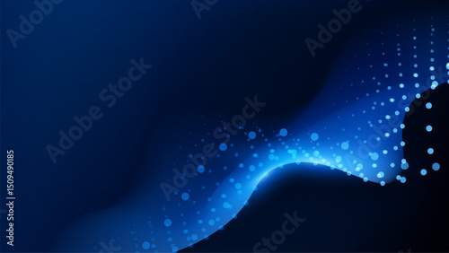 Abstract blue wave particle technology for Website Landing Page Design