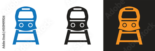 Passenger train icon design from front with white background. Passenger train icon illustration