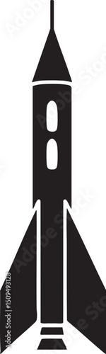 stylized ascends from a launchpad.