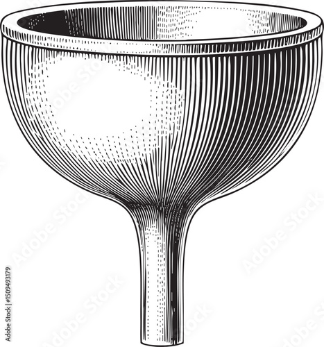 stylized monochrome of a wide-mouthed funnel.