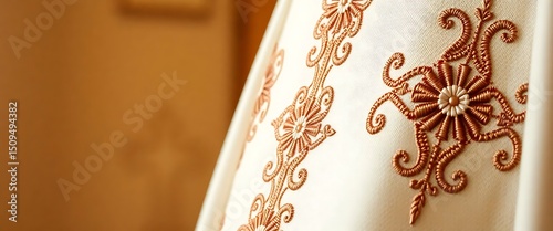 close up of a lamp shade with a pattern on it photo