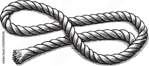 tightly wound rope coils gracefully across a textured surface.