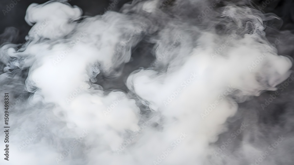 Naklejka premium Abstract White Smoke Clouds on Black Background Texture
