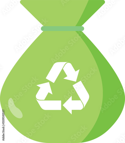 a green bag for recycling
