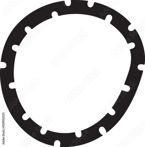 simple black circle with a ringed edge.