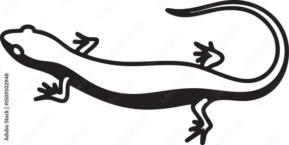 Obraz premium sleek lizard moves gracefully across a white surface.
