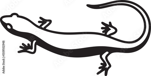 sleek lizard moves gracefully across a white surface.