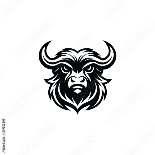 Wallpaper Mural Bison Head Logo. Modern and Memorable Bison Design Torontodigital.ca