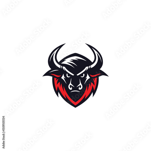 Bull Attack Logo.  Brave and Aggressive Bull Design for Bold Business Branding