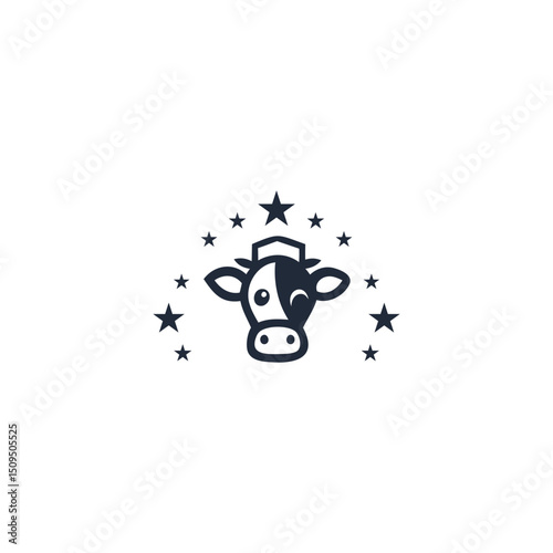 Simple Cow Head Logo – Ideal for Food, Beverage, and Agriculture Brands