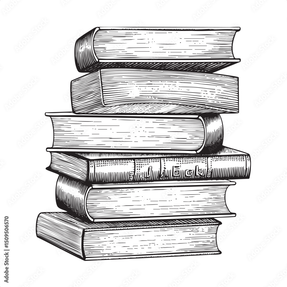 Fototapeta premium stack of antique books stands upright displaying aged leather covers and intricate details.