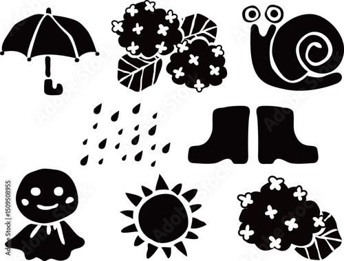 雨の日のベクターイラスト