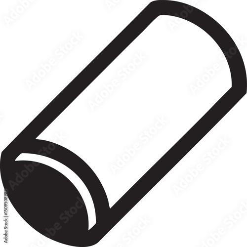 cylindrical tube extends diagonally upwards featuring a rounded end.