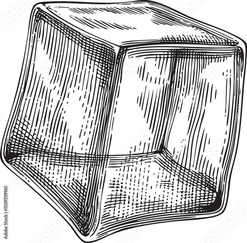 shaded cube rests on a textured surface.