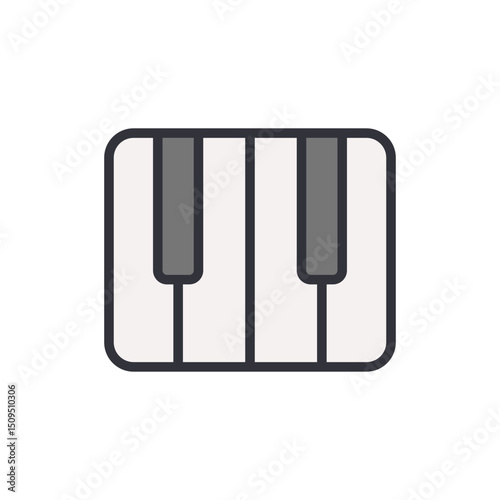 Stylized Piano Keyboard Keys For Digital Music Production Icon