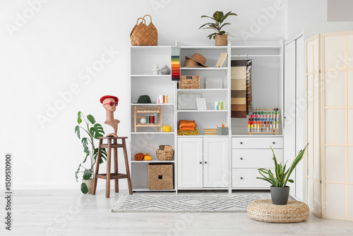 Interior of atelier with cl...
