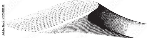 single sheet of fabric gracefully curves and folds revealing its textured surface.