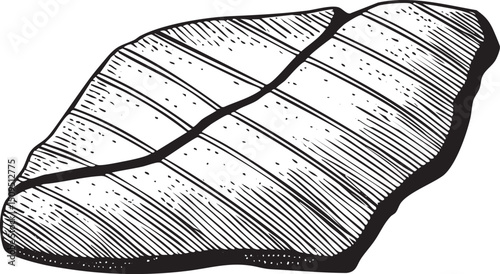 charcoal-grilled steak rests on a white serving platter.