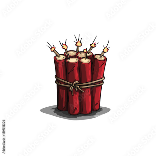 Cartoon TNT bomb flat vector design