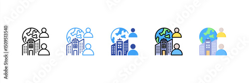 Outsourcing Multi Style Icon Set