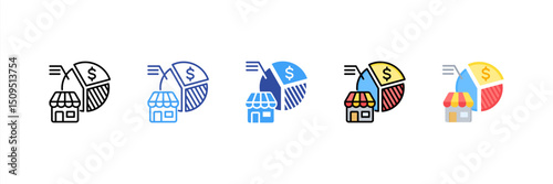 Market Share Multi Style Icon Set