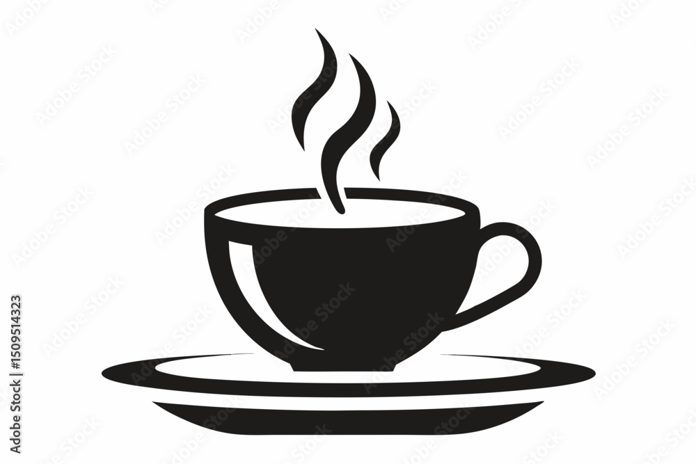 Fototapeta premium cup saucer steam icon