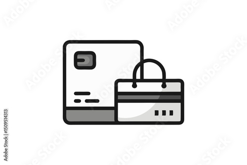 credit card shopping bag icon