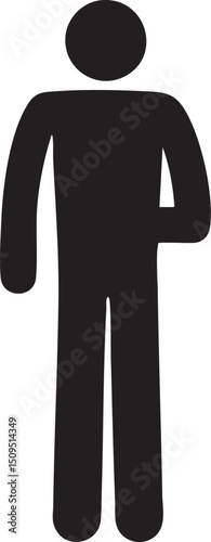 solitary figure stands with a hand on his hip.