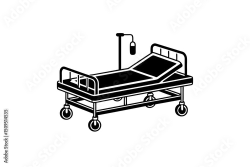 hospital bed with drip