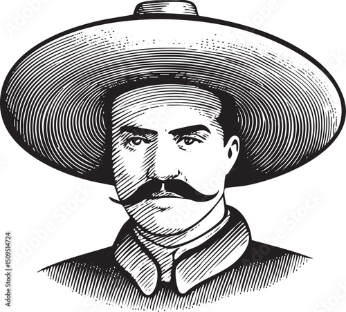 distinguished man wears a wide-brimmed hat.