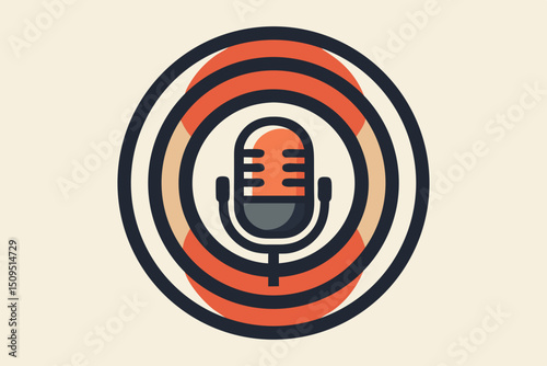 podcast mic center icon
