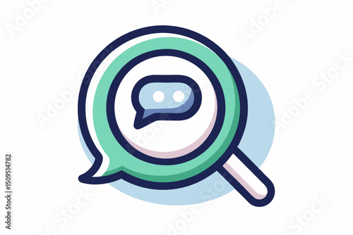 search icon with chat bubble tail