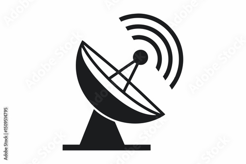 satellite dish emitting signal beams