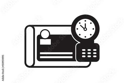 time clock icon punch card insert