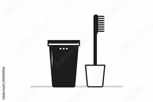toothbrush cup together tiny dots