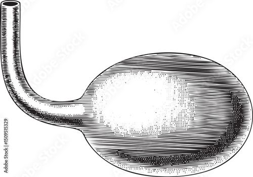 vintage etched metal spatula rests on a white surface.