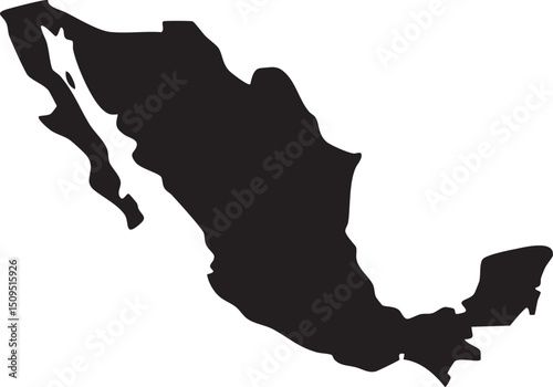 stark silhouette of Mexico’s geographic outline dominates the .
