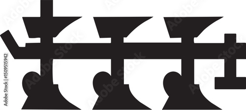 Four interconnected geometric shapes create a balanced composition.
